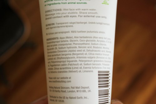 Bulldog Natural Skincare for Men Original Shave Gel Ingredients List