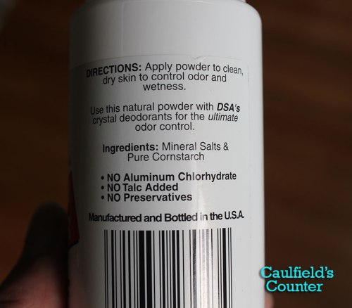 Thai Crystal & Cornstarch Natural Deodorant Powder Ingredients List