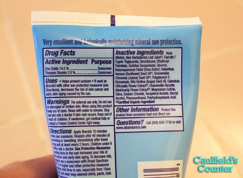 Alba Botanica Very Emollient Mineral Sunscreen for Kids Broad Spectrum SPF 30 Ingredients List Review