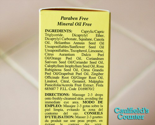 Kiehl's Daily Reviving Concentrate Day Face Oil Ingredients List Review Image